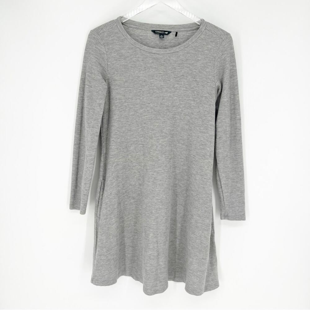Toad&Co. Long Sleeve Waffle Dress Women's Size XS Gray Outdoor‎ Lifestyle
